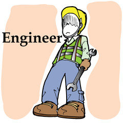 engineer cartoon vector character
