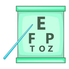Eye test icon. Cartoon illustration of eye test vector icon for web design