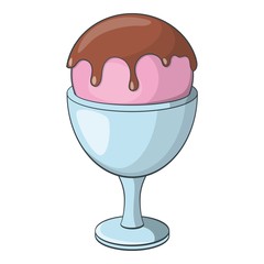 Ice cream ball icon. Cartoon illustration of ice cream vector icon for web design
