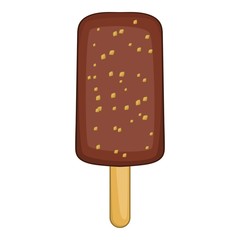 Chocolate ice cream icon. Cartoon illustration of ice cream vector icon for web design