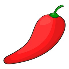 Red chilli pepper icon. Cartoon illustration of chilli vector icon for web design