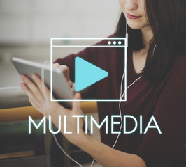 Multimedia Communication Technology Network Concept