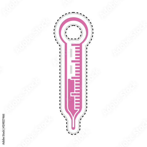 "pink medical thermometer icon pictogram vector illustration design