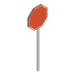 Road sign stop icon. Isometric 3d illustration of road sign stop vector icon for web