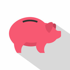 Piggy icon. Flat illustration of piggy vector icon for web