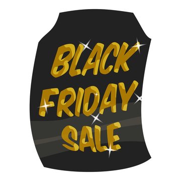 Tag sale black friday icon. Cartoon illustration of tag sale black friday vector icon for web