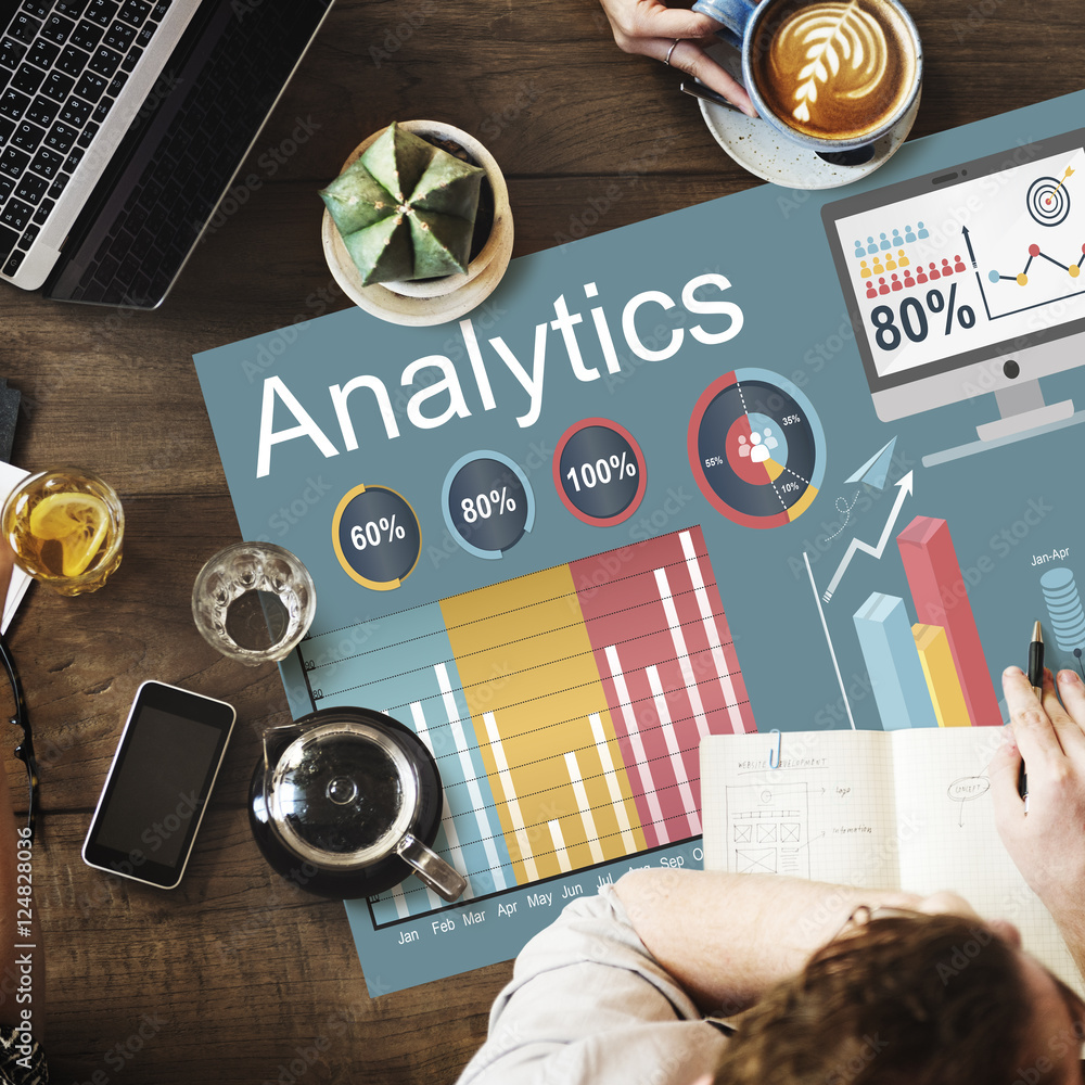Poster analytics data statistics analyze technology concept