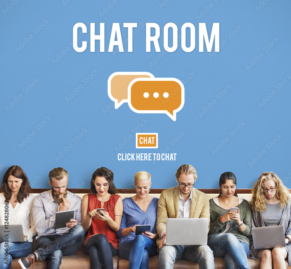 Wall mural Chat Room Online Messaging Communication Connection Technology C