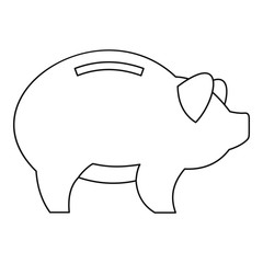 Piggy icon. Outline illustration of piggy vector icon for web