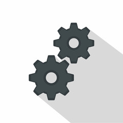 Gear icon. Flat illustration of gear vector icon for web