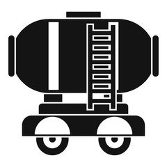 Waggon storage tank with oil icon. Simple illustration of waggon storage tank with oil vector icon for web
