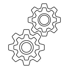 Gear icon. Outline illustration of gear vector icon for web