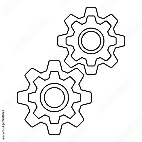 "Gear icon. Outline illustration of gear vector icon for web" Stock