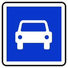 Panneau routier en France : entrée sur une voie réservée aux véhicules rapides