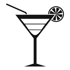 Beach cocktail icon. Simple illustration of beach cocktail vector icon for web