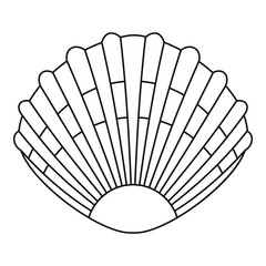 Pearl shell icon. Outline illustration of pearl shell vector icon for web