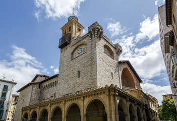 Fototapeta na wymiar St. Nicholas Church in Pamplona is a Catholic church, Spain