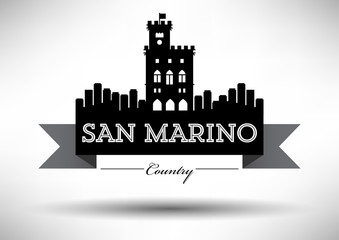 Obraz premium Vector Graphic Design of San Marino City Skyline