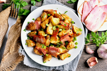 Fried potato, top view