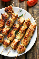 Grilled chicken kebabs
