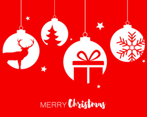 Naklejka premium Hanging baubles with Christmas symbols