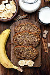 Banana bread , top view