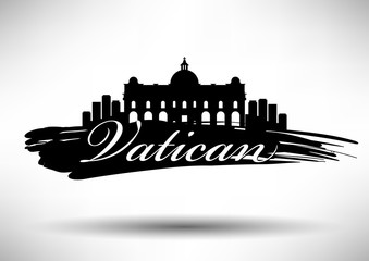 Vector Graphic Design of Vatican City Skyline