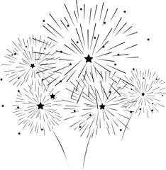 silhouette of fireworks