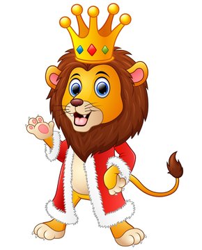 Cartoon Lion In King Outfit