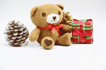 Bear among christmas ornament