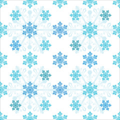 Seamless pattern from snowflakes on a white background