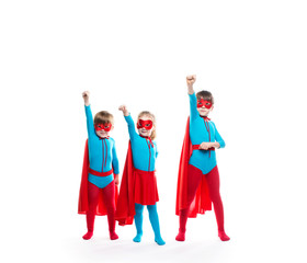 Fototapeta premium Funny superheroes. Dreamers.