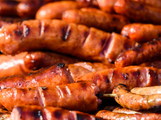 Sausages On Barbecue Grill