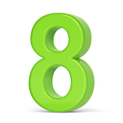 3d light green number 8