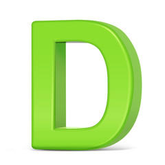 3d light green letter D