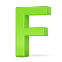3d light green letter F