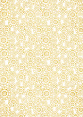 Gold foil decorative background with doodle pattern.