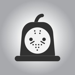 Black and white Vector illustration in flat design Halloween icon bloody jelly