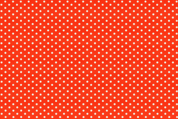 image of red fabric with white polka dots