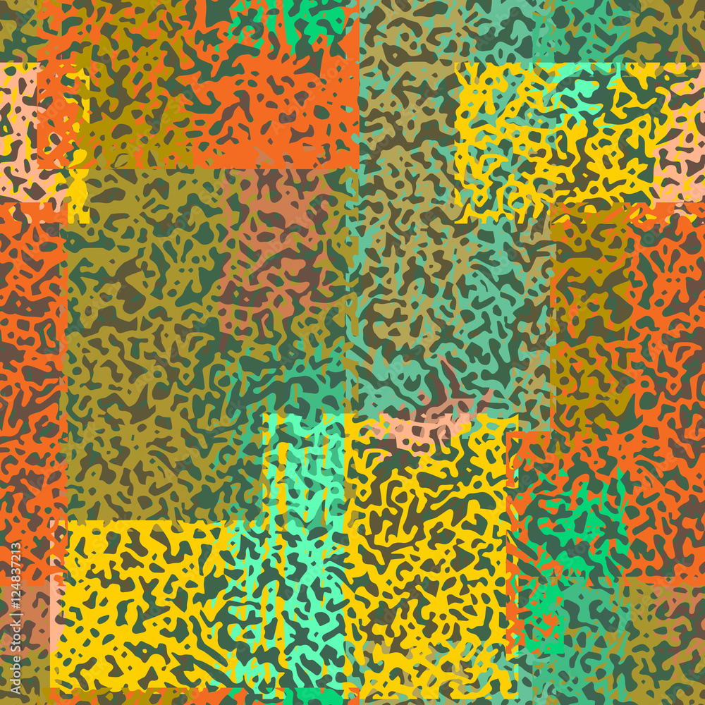 Poster abstract grunge seamless chaotic pattern with splashes and blots. urban autumn camouflage texture. t