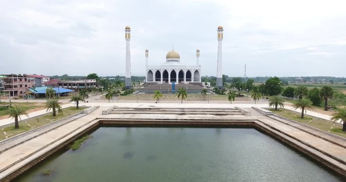 Aerial View of Central Mosque in Hatyai, Songkhla, Thailand