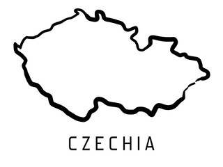 Czechia map outline - vector illustration