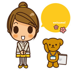 オンナノコ オフィスカジュアル(黄) ご挨拶