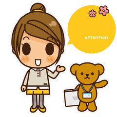 オンナノコ オフィスカジュアル(黄) 左手