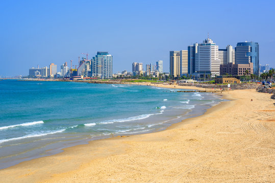 Modern skyline of Tel Aviv city, Israel