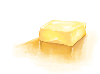 realistic soft yellow butter bar digital painting illustration