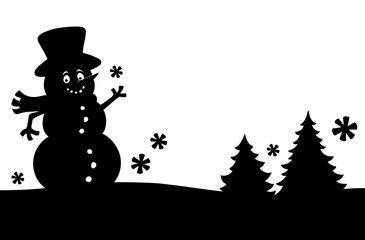 Snowman silhouette theme image 1