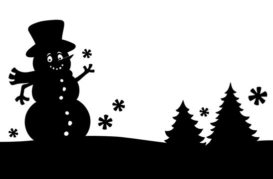 Snowman Silhouette Theme Image 1