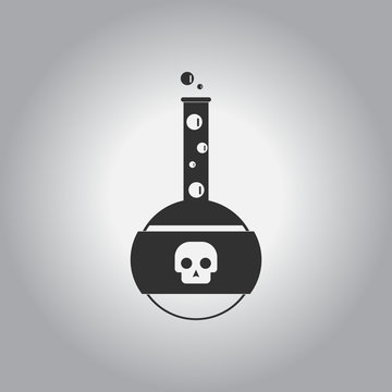 Vector illustration in flat design Halloween icon test tube with potion
