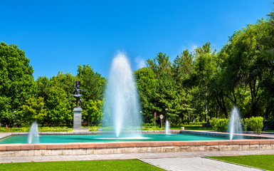 Fountain at Kyrgyz National Opera and Ballet Theater in Bishkek